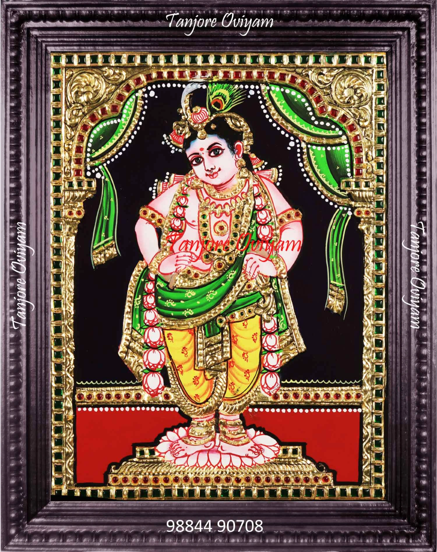 Graceful Krishna Tanjore Painting